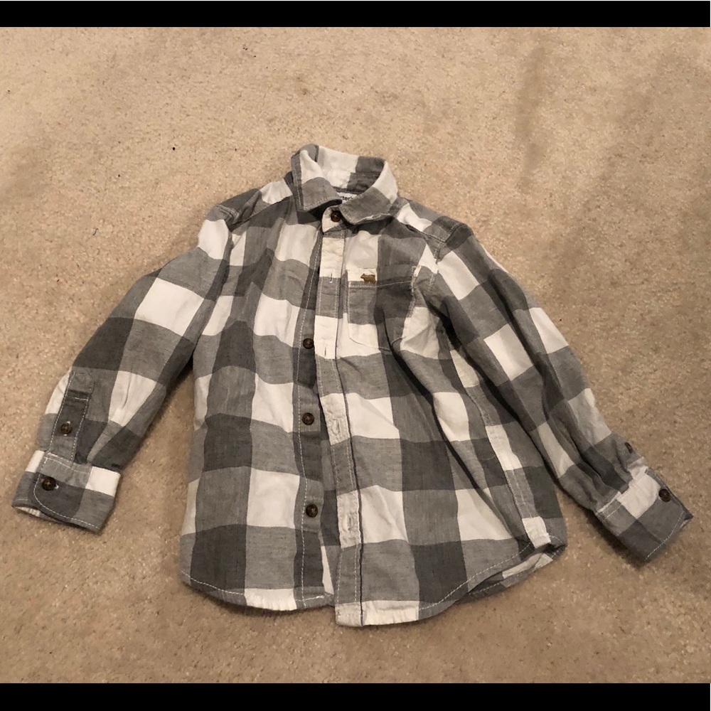 Carter’s Gray Plaid Button-Down 3T***Like New***